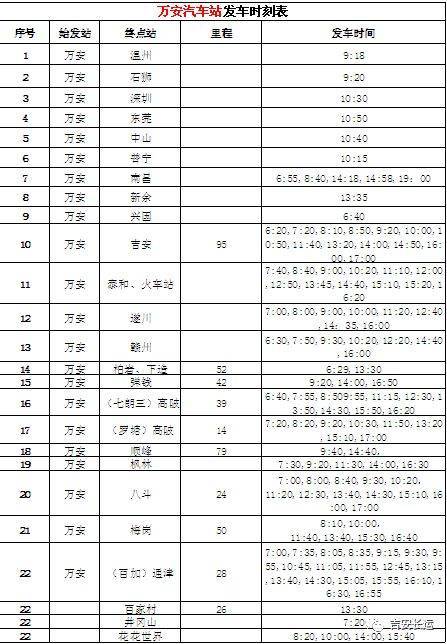 万安车站汽车站热门时刻表,出行必备!-第1张图片-49车牌靓号 万安车站汽车站热门时刻表,出行必备!-第1张图片-49车牌靓号